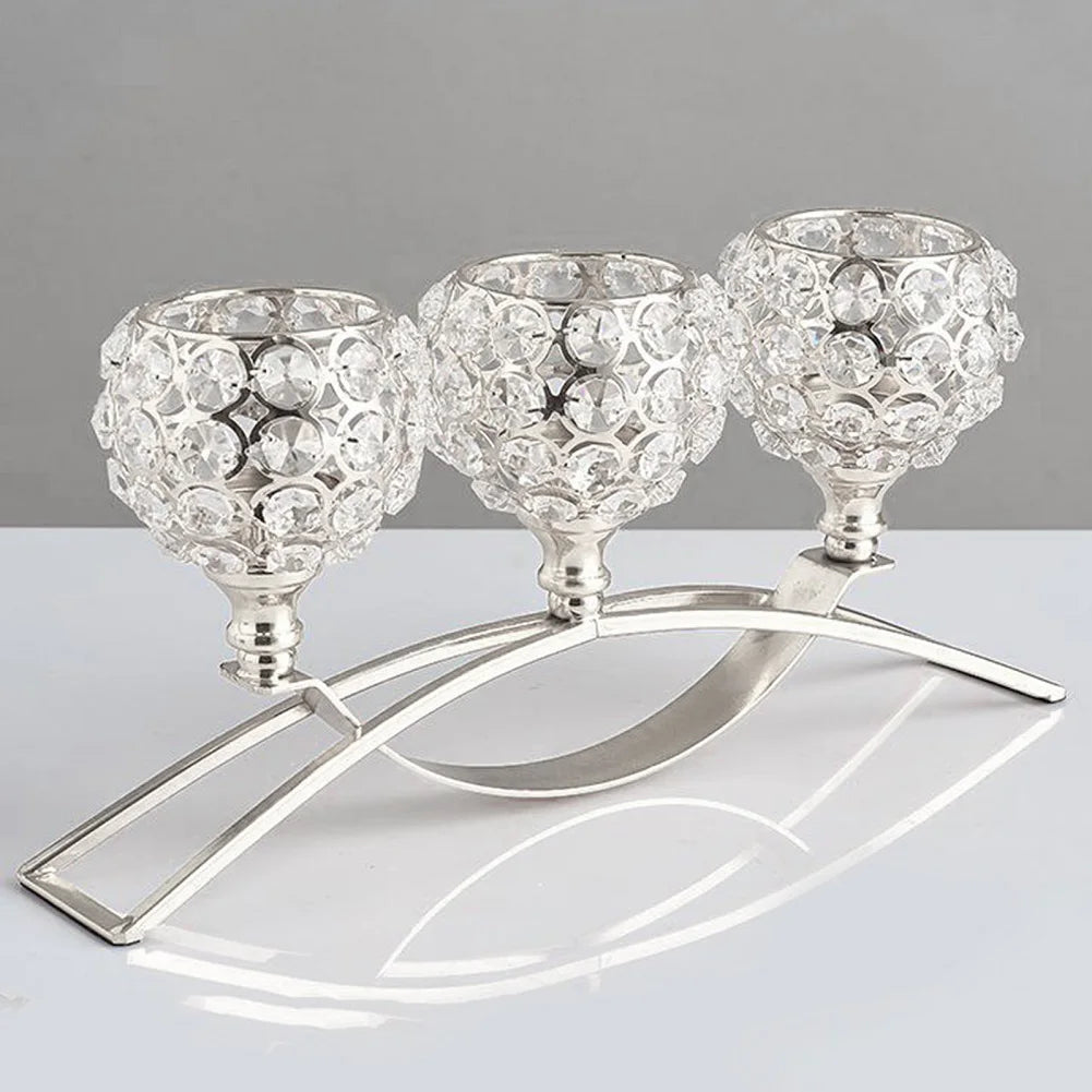 Candelabras Crystal Goblet Candle Holders Bowl Tea light Candlesticks  