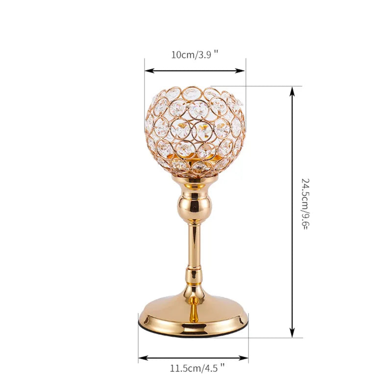 Candelabras Crystal Goblet Candle Holders Bowl Tea light Candlesticks  