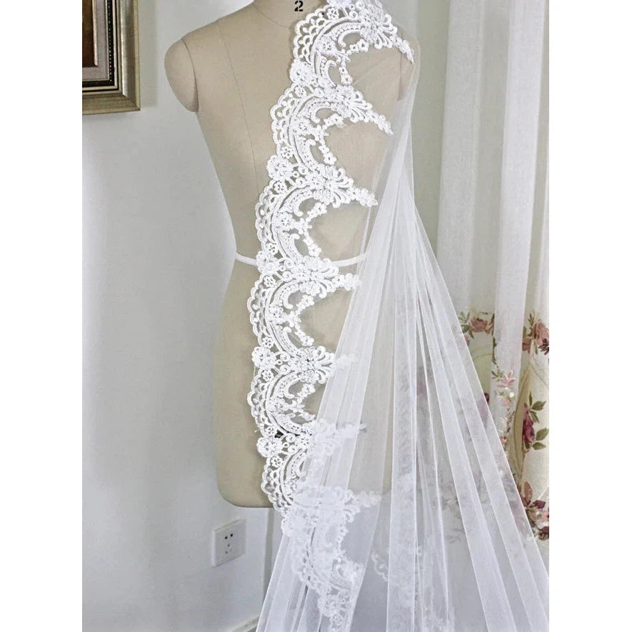 Classic Lace One-layer Wedding Veil Elegant  