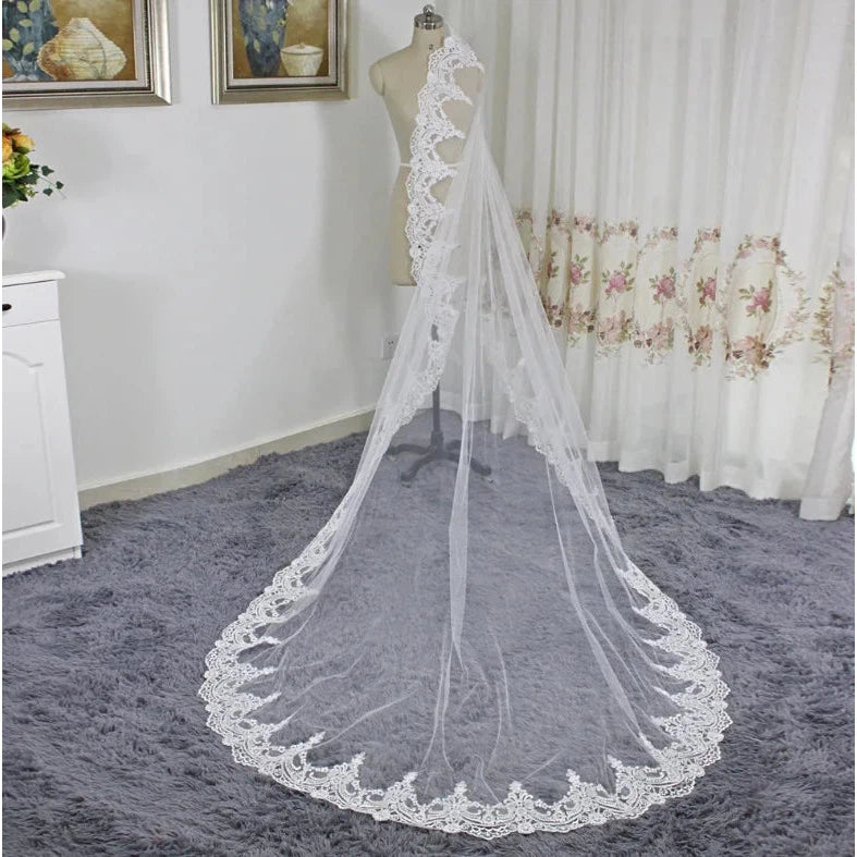 Classic Lace One-layer Wedding Veil Elegant  