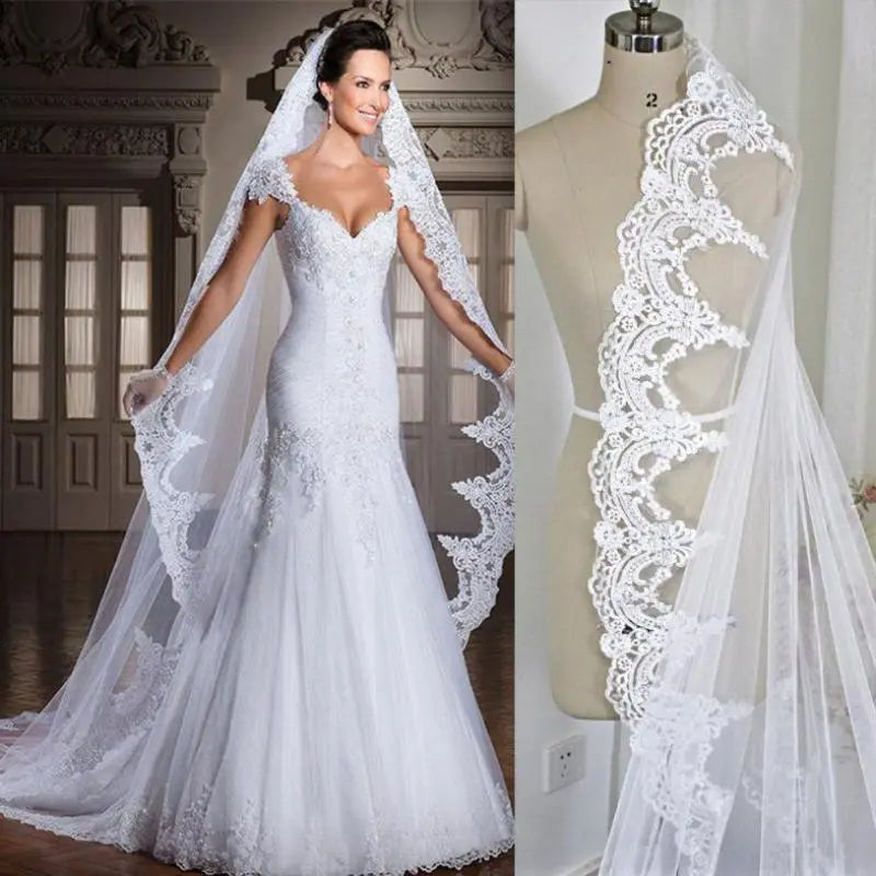 Classic Lace One-layer Wedding Veil Elegant  