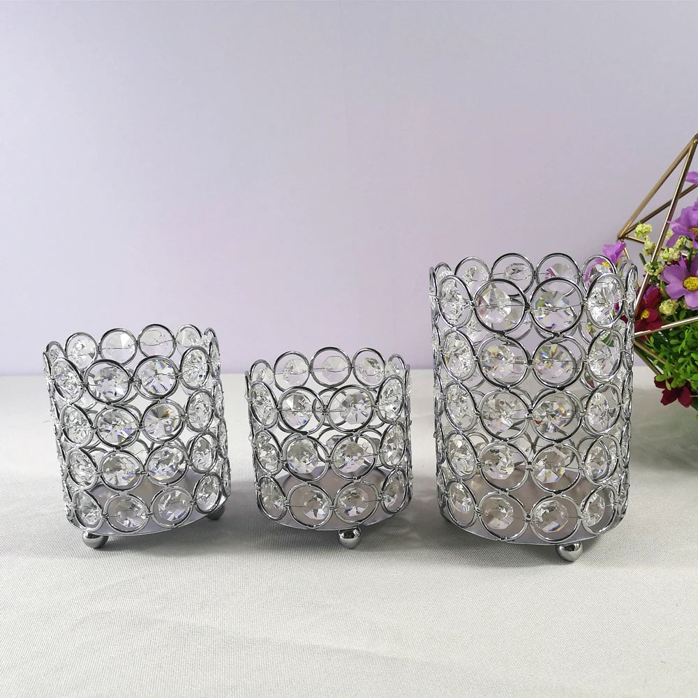 Crystal Candle Holder Silver /Gold Candlestick Candle  