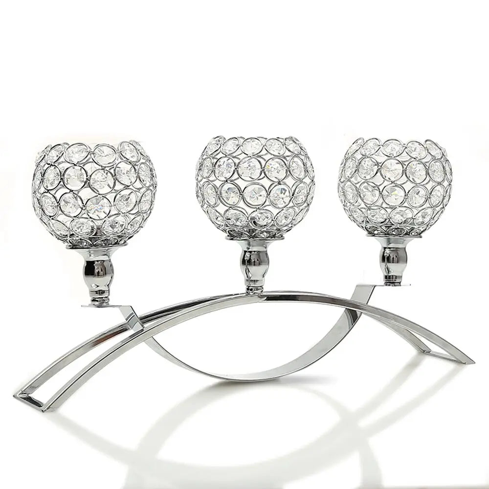 Crystal Tealight Candle Holders, Metal Candlesticks  