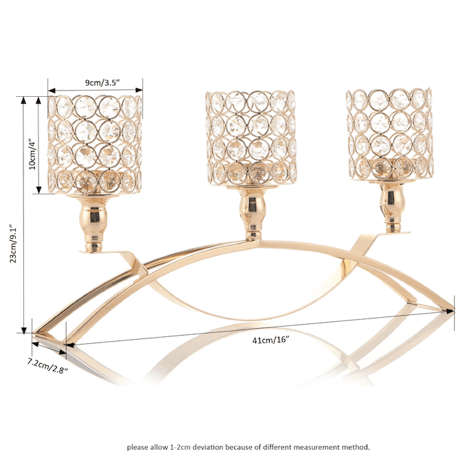 Crystal Tealight Candle Holders, Metal Candlesticks  