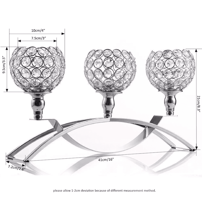 Crystal Tealight Candle Holders, Metal Candlesticks  