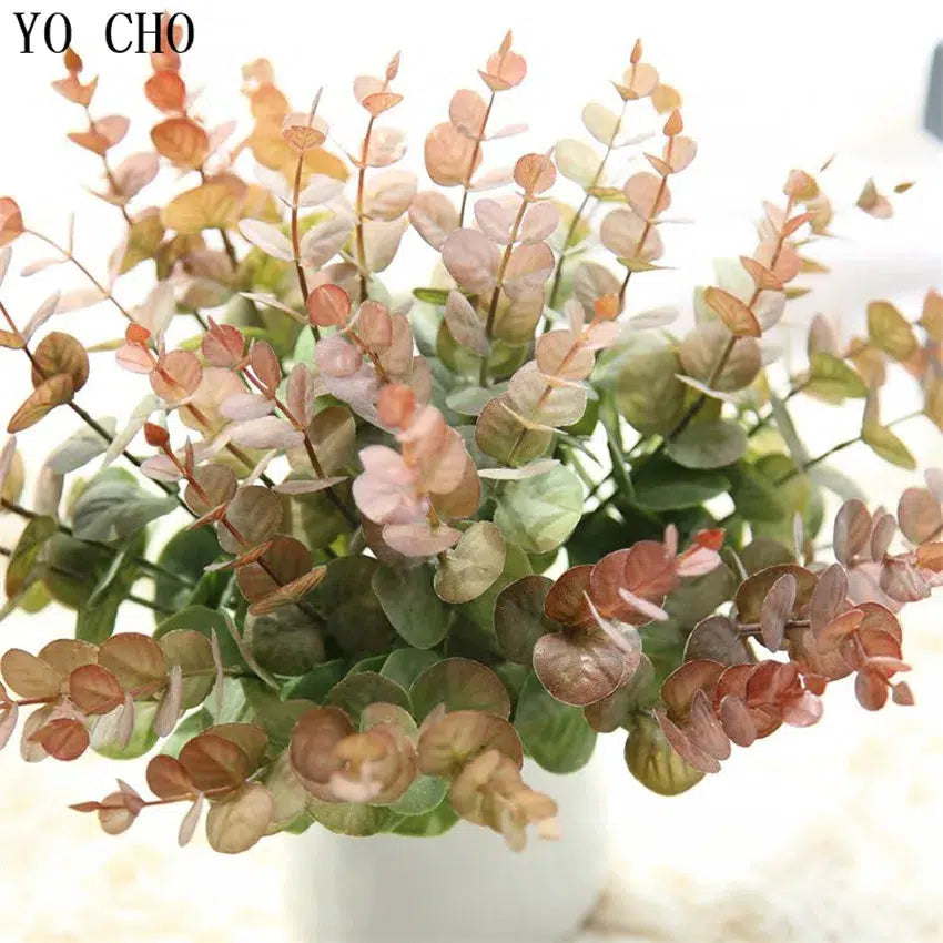 DIY Handmade Plastic Grass Wheat Plant Artificial Bouquet - Eucalyptus  