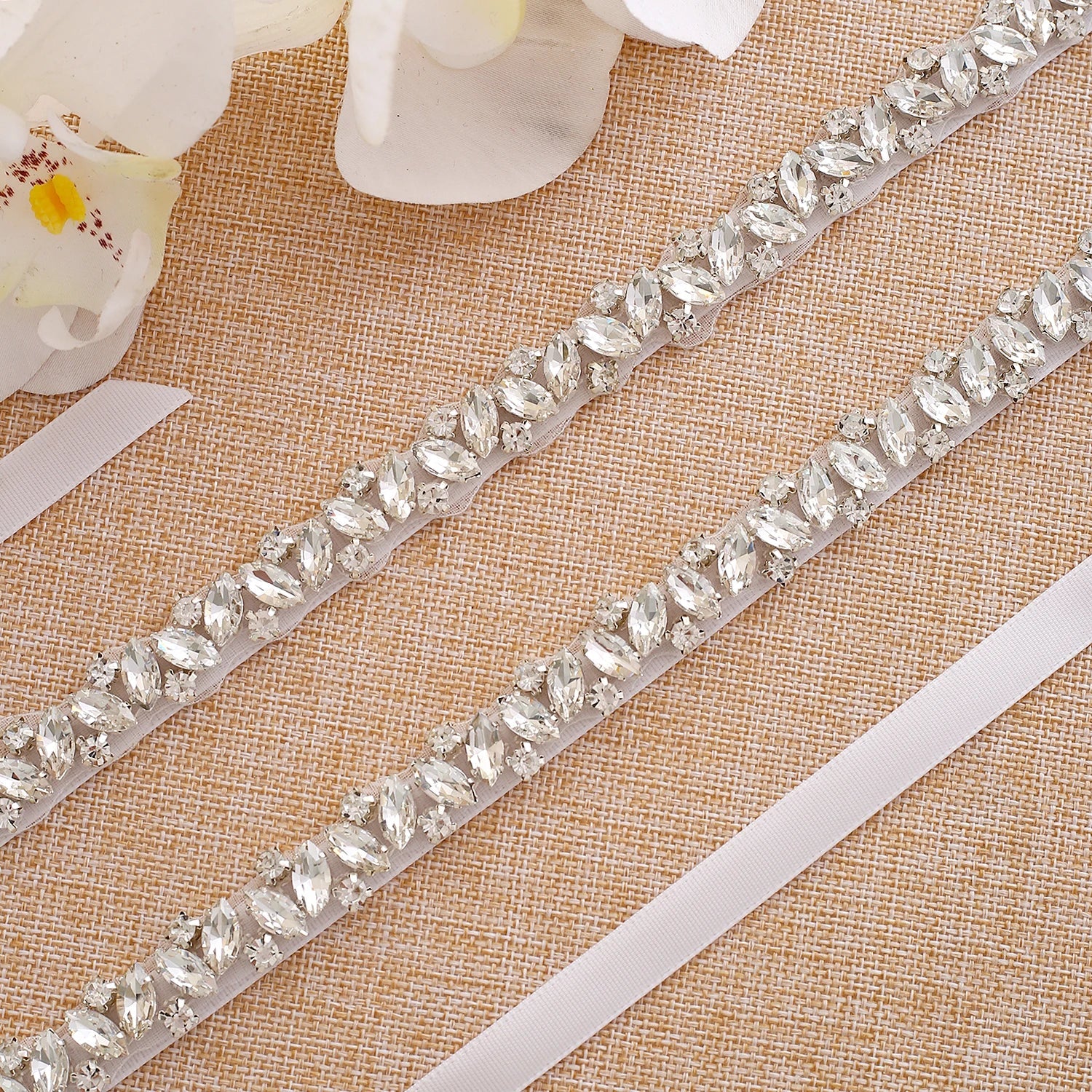 Diamond Belt Silver Rhinestone Wedding Belt Sash Crystal Bridal Belt  