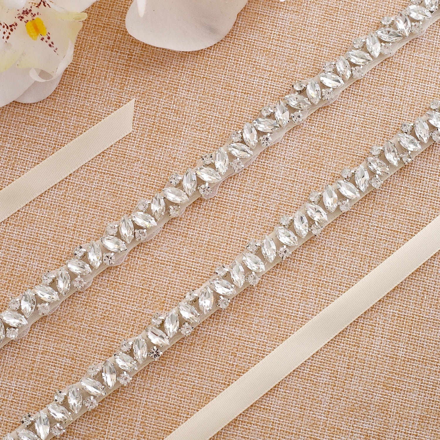 Diamond Belt Silver Rhinestone Wedding Belt Sash Crystal Bridal Belt  