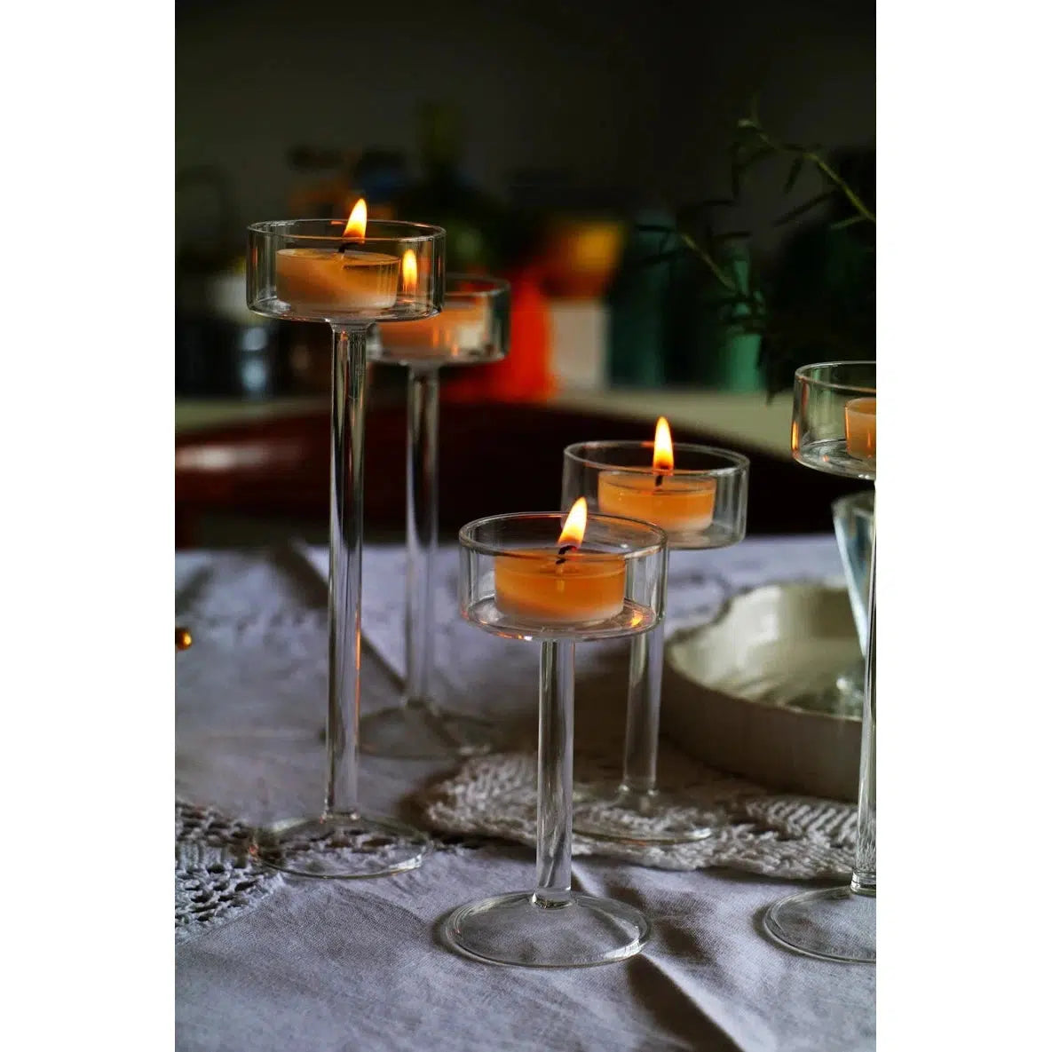 Glass Candle Holders Set Tealight Candle Holder  