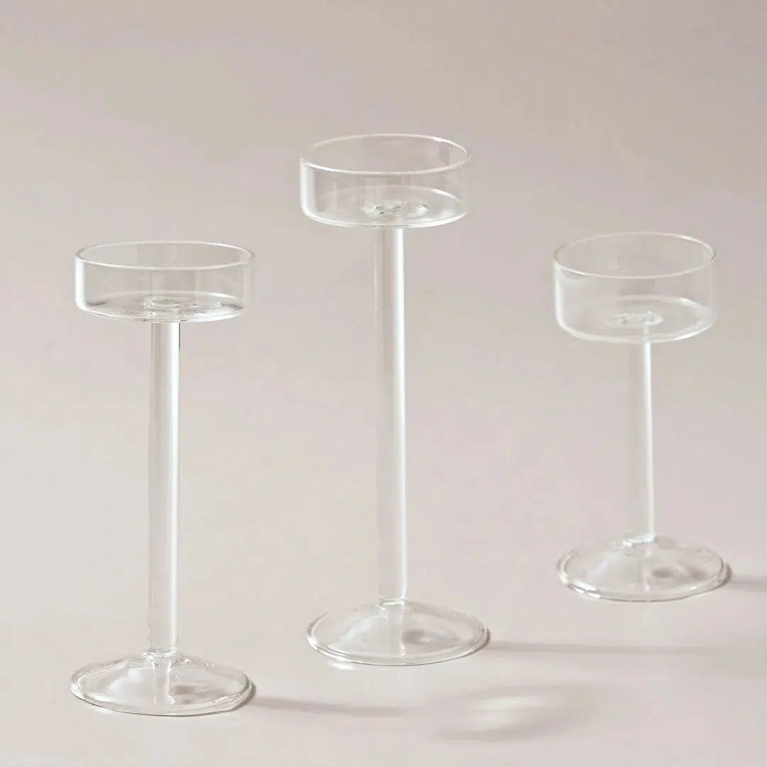 Glass Candle Holders Set Tealight Candle Holder  