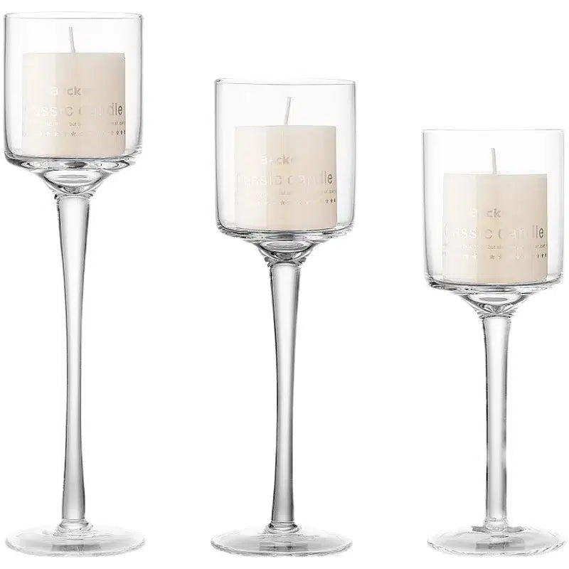 Glass Candle Holders Table Candlestick  