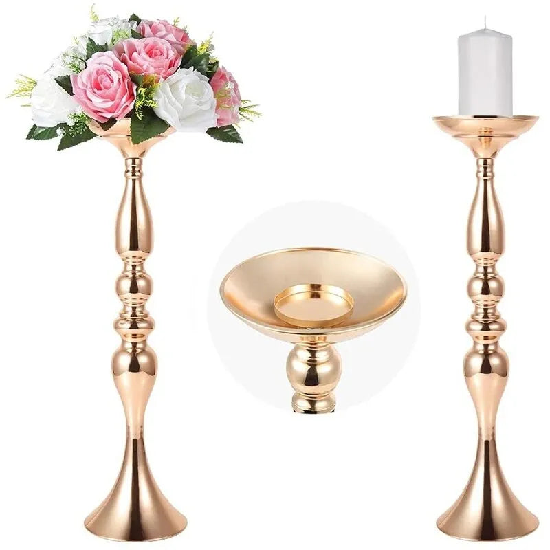 Golden Candle Holders Metal Stand Candlestick  