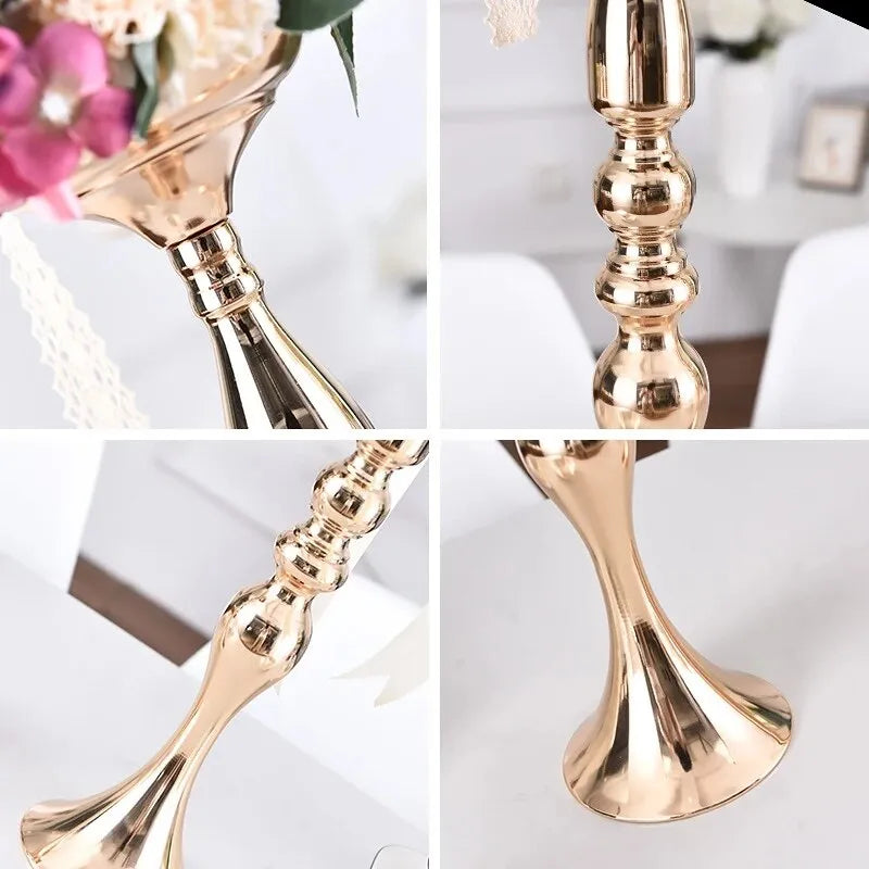 Golden Candle Holders Metal Stand Candlestick  