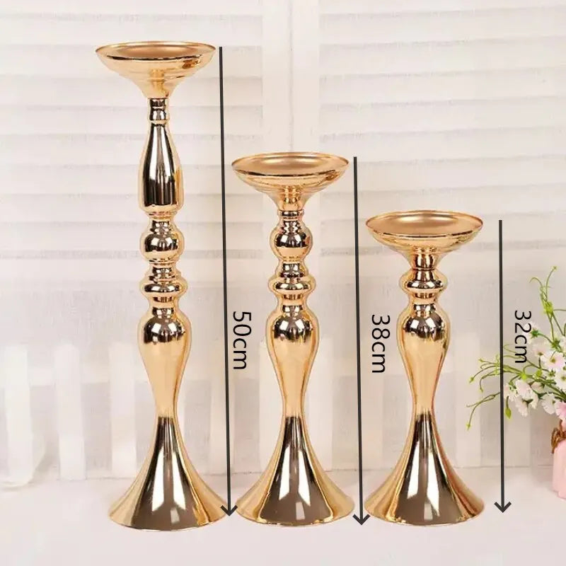 Golden Candle Holders Metal Stand Candlestick  