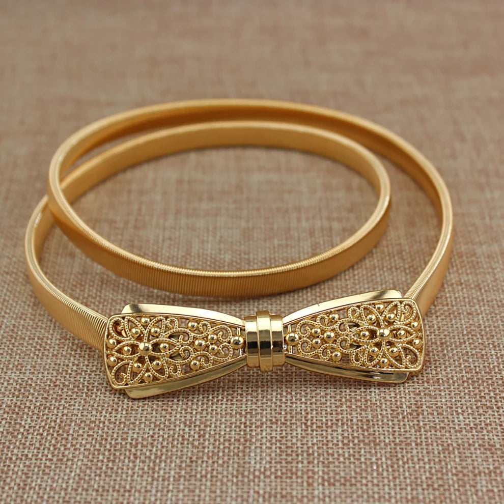 Golden Leaf Shape Wedding Elastic Strap  