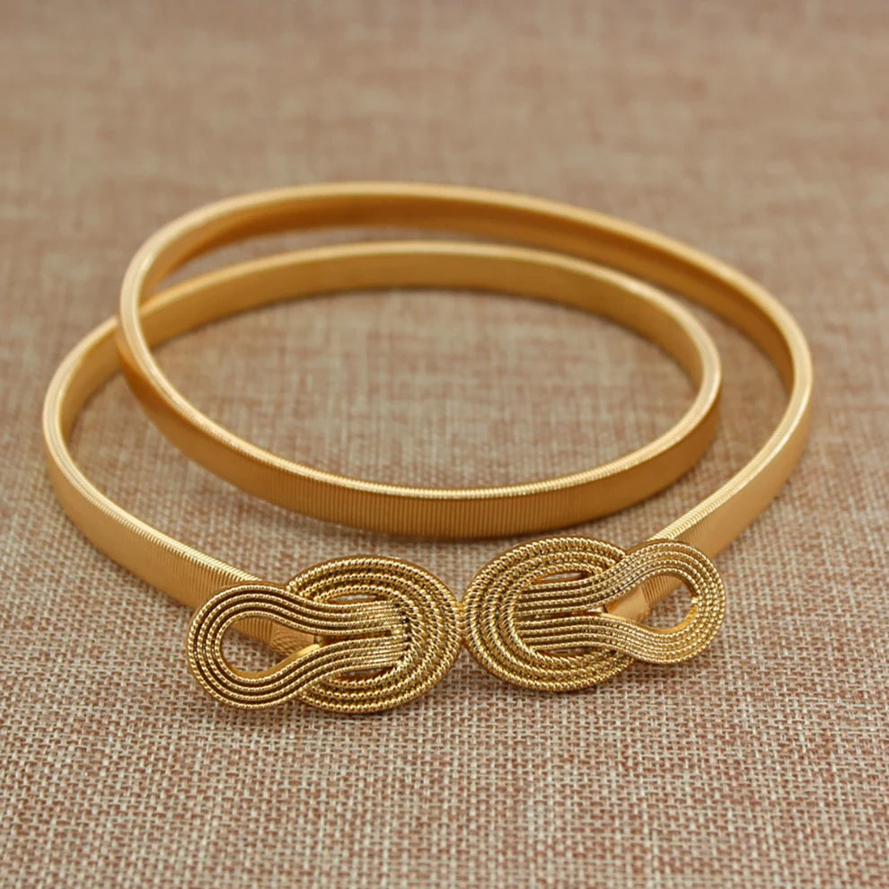 Golden Leaf Shape Wedding Elastic Strap  