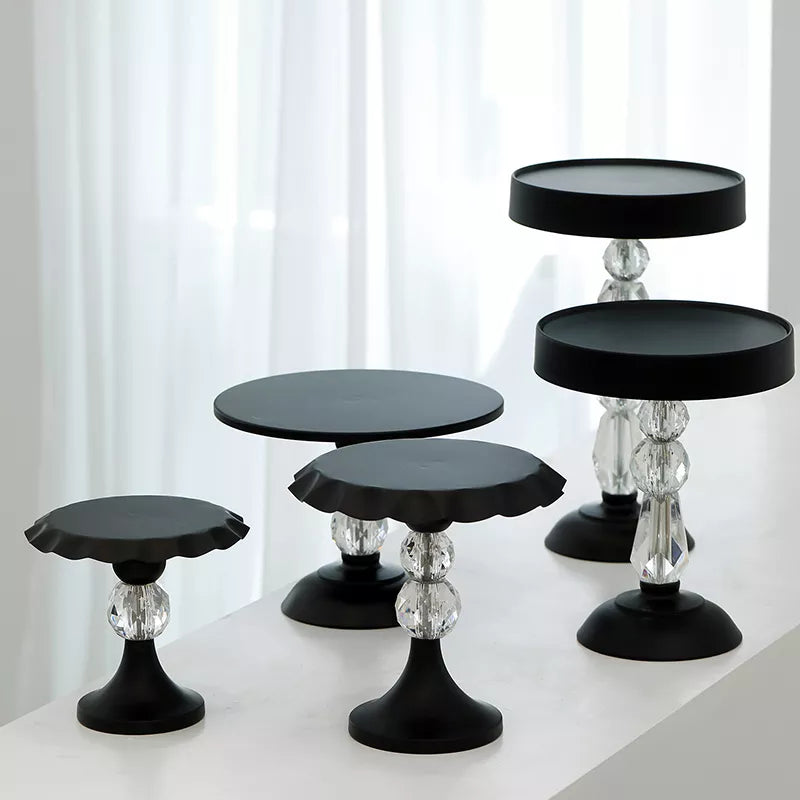 Black Cake Stand Wave Design  