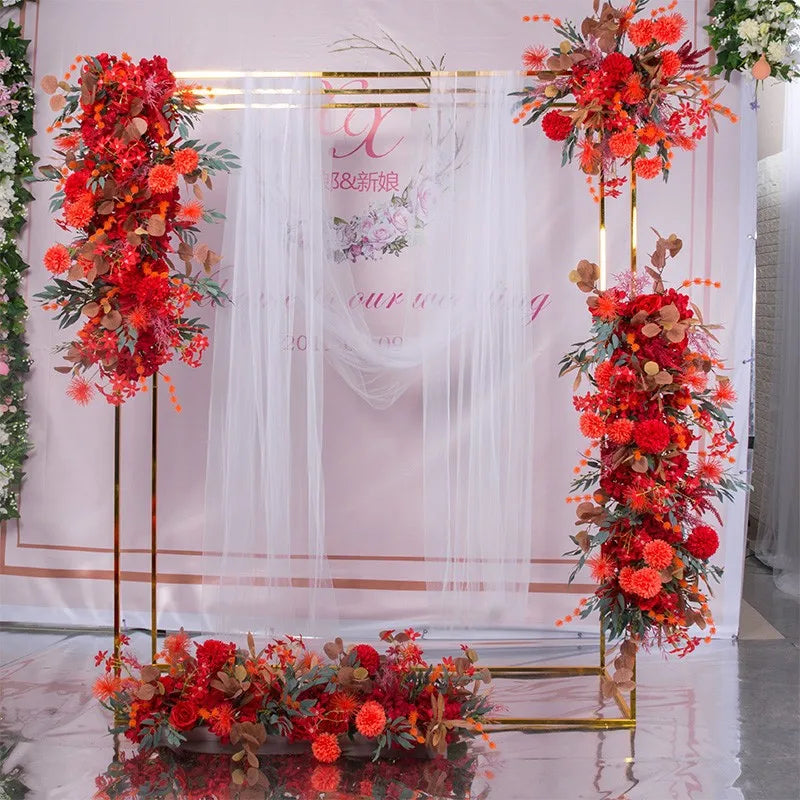 Metal Wedding Arch Frame Square Backdrop Stand  