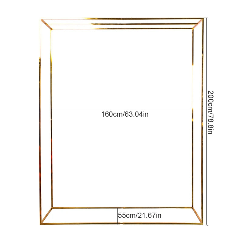 Metal Wedding Arch Frame Square Backdrop Stand  