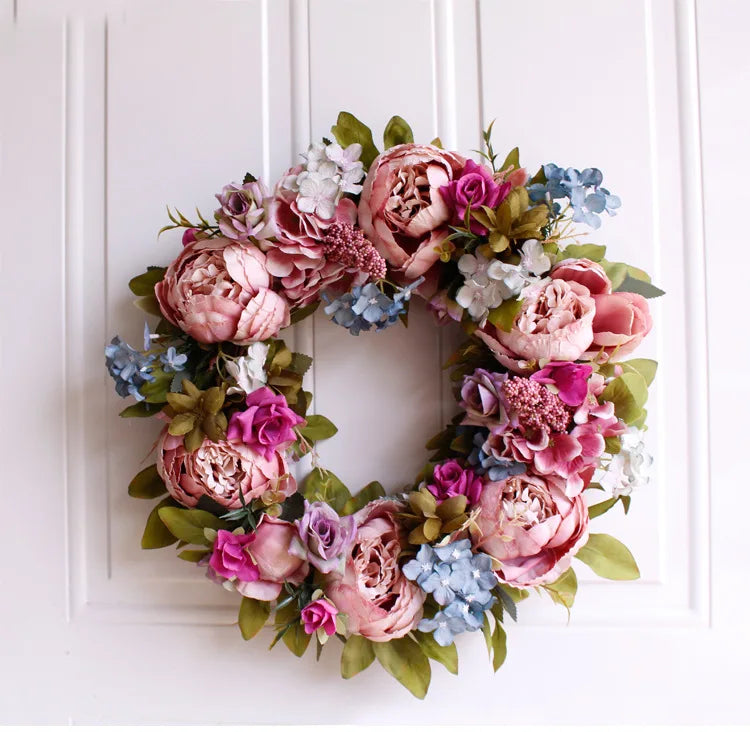 Handmade Peony Artificial Wreath – A Timeless Floral Accent  