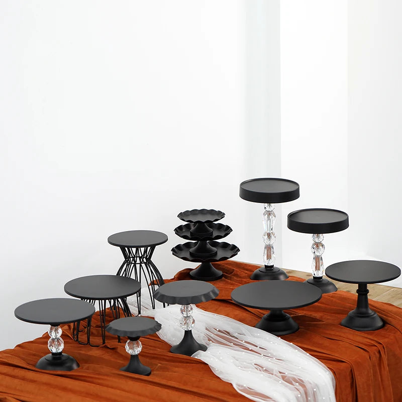 Black Cake Stand Wave Design  