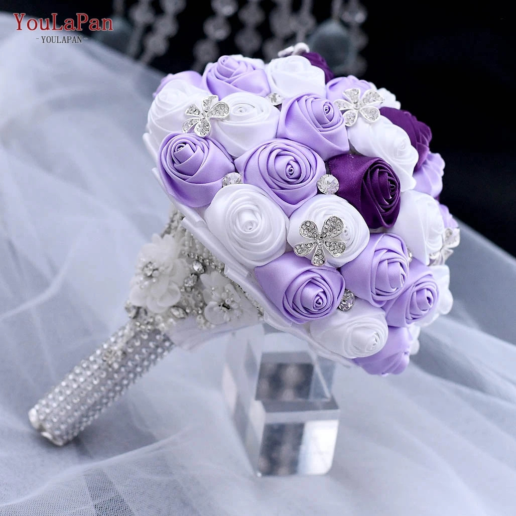 HF01 Handmade Bridal Bouquet Beauty Diamond Bride Flower  