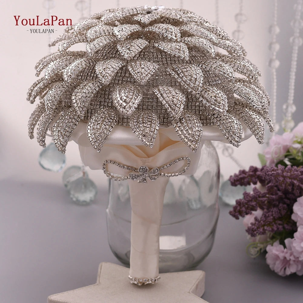 HF01 Handmade Bridal Bouquet Beauty Diamond Bride Flower  