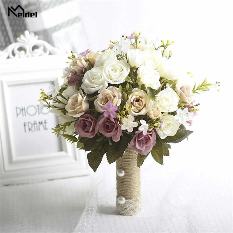 Handmade Artificial Flower Rose Bouquet  