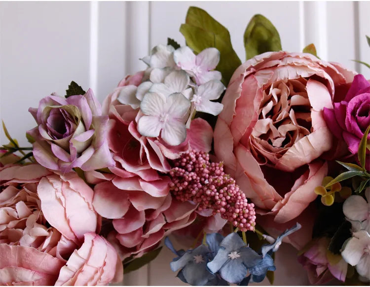 Handmade Peony Artificial Wreath – A Timeless Floral Accent  