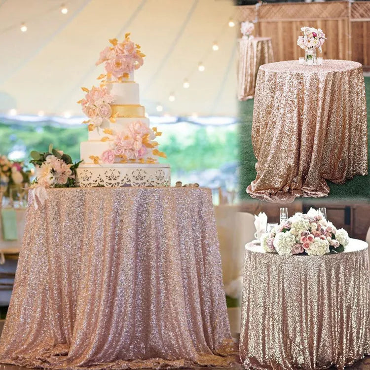 Rose gold Round Sequin Tablecloth  