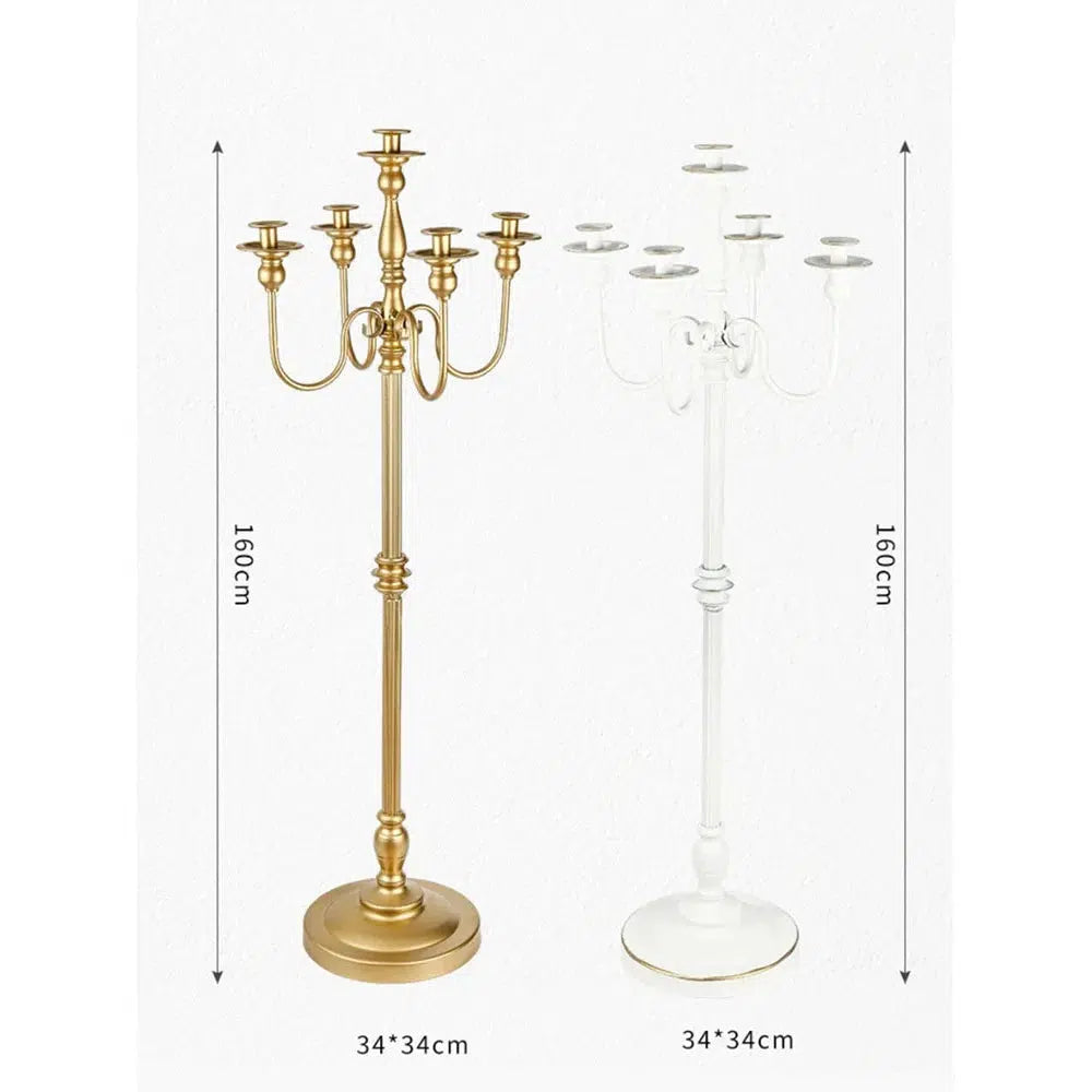 Height 160cm Luxury 5 Arm Metal Candle Holder  