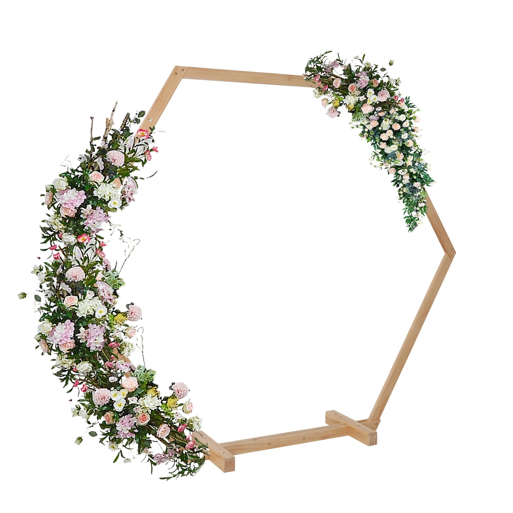 Hexagonal Wooden Wedding Ceremony Arch Bridal Backdrop Arch  