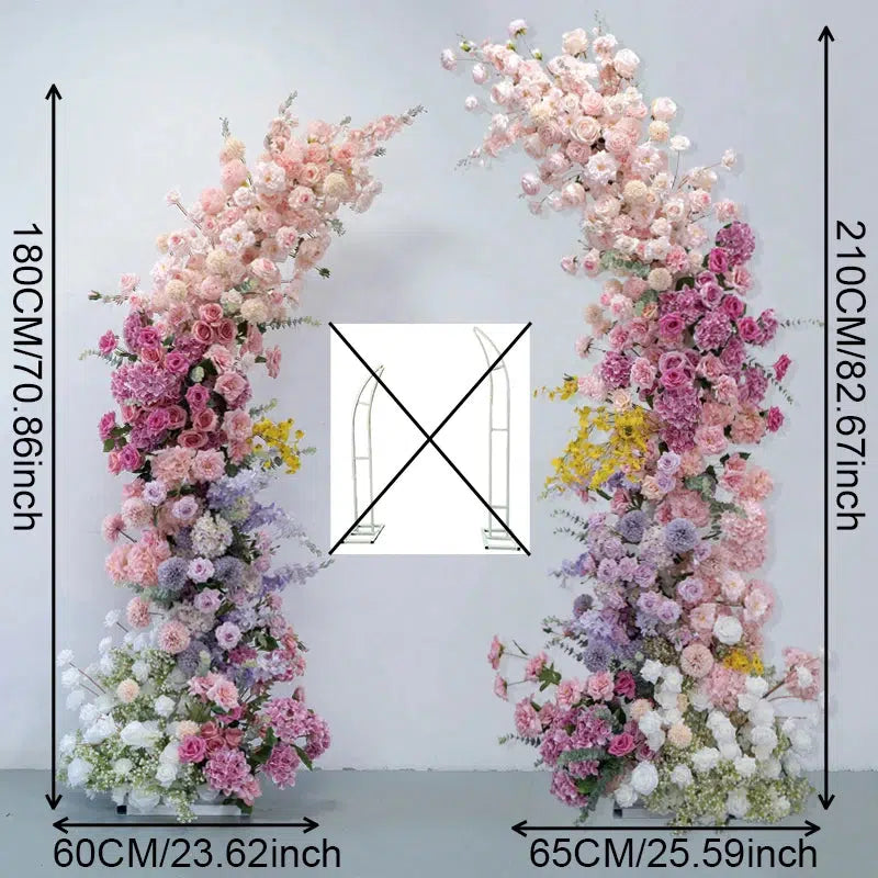 Horn Arch With 5D Colorful Floral Arrangement Wedding Backdrop  