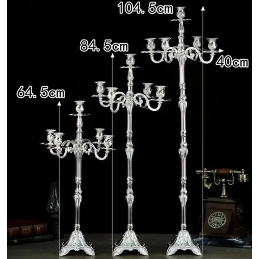 Luxury H65 /85/105cm 5lights Metal Candle Holders  