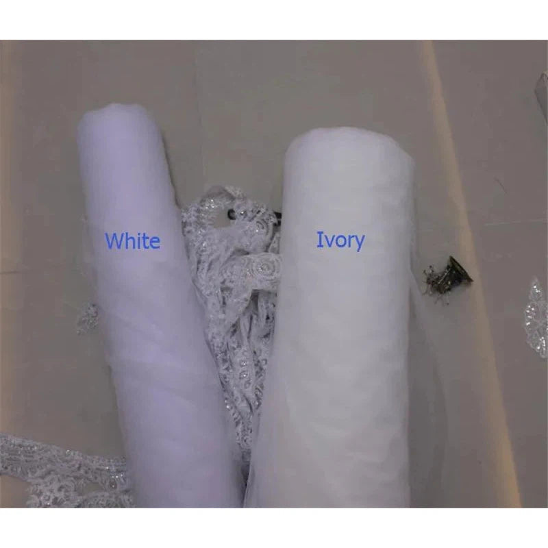 Luxury High Quality White/Ivory Long Bridal Veils Cathedral Length Lace 4M  