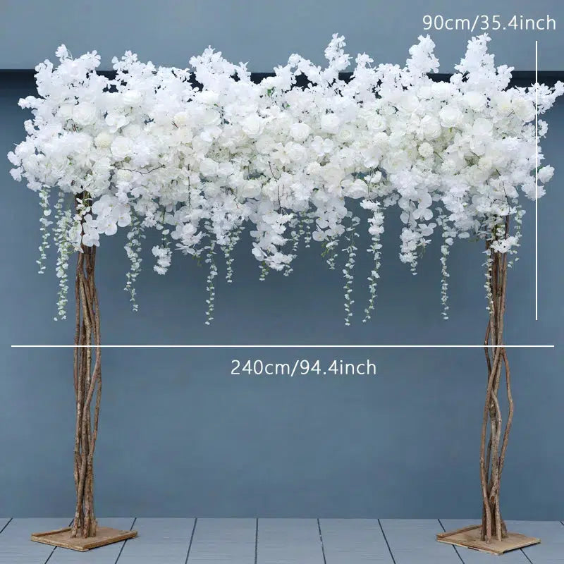 Luxury White Rose Cherry Blossom Hang Wisteria Floral Arrangement  