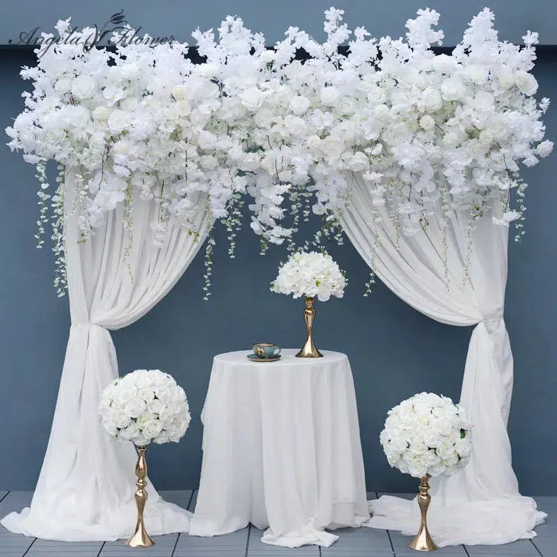 Luxury White Rose Cherry Blossom Hang Wisteria Floral Arrangement  