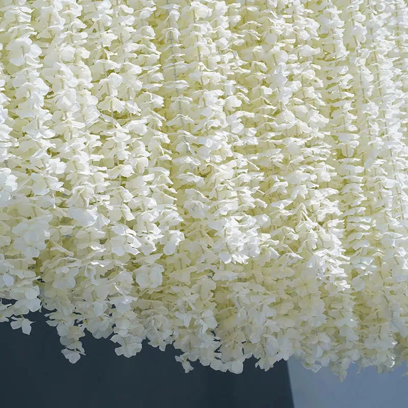 Luxury White Wisteria Hang Strings Flower Vine Roll Up 5D Backdrop  