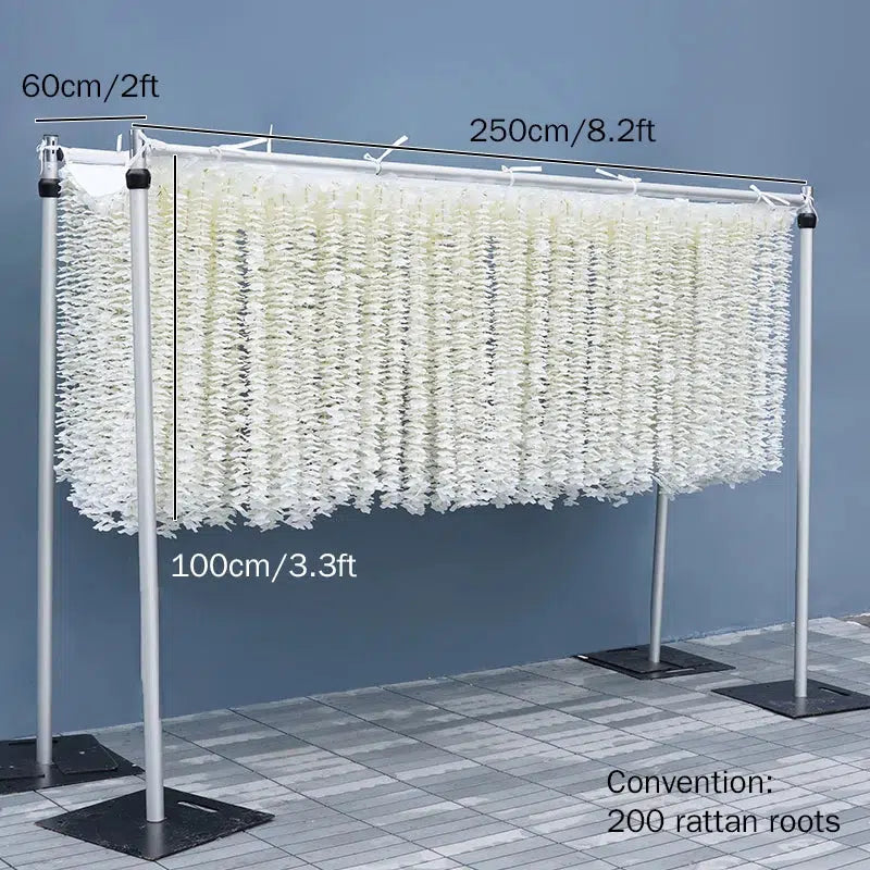 Luxury White Wisteria Hang Strings Flower Vine Roll Up 5D Backdrop  