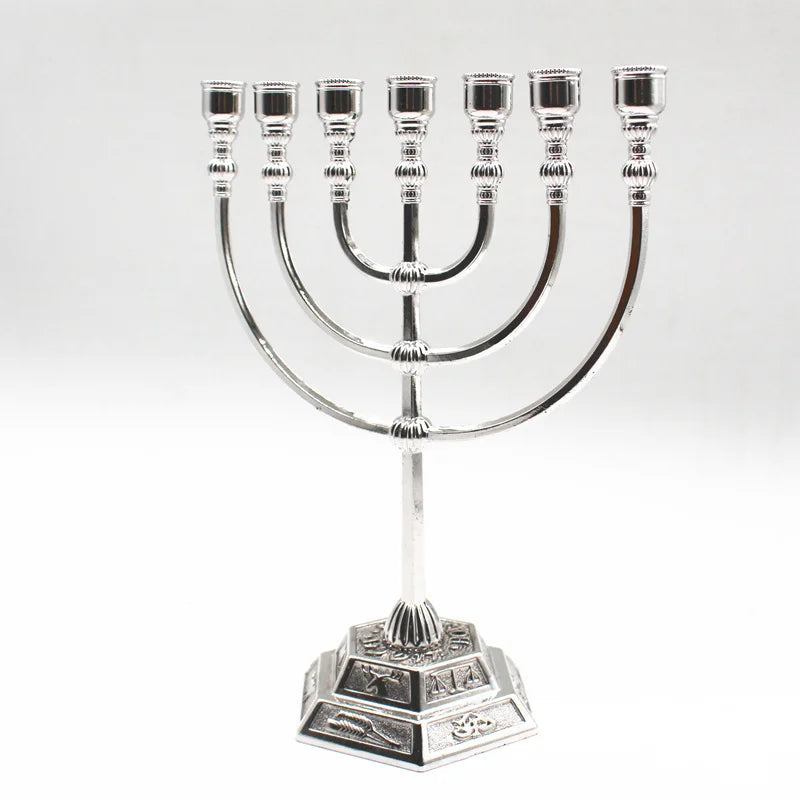 Menorah Metal Candle Holder Brass Votive Candelabra  