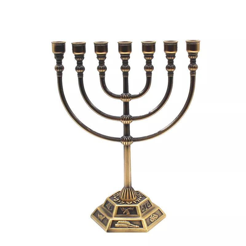 Menorah Metal Candle Holder Brass Votive Candelabra  