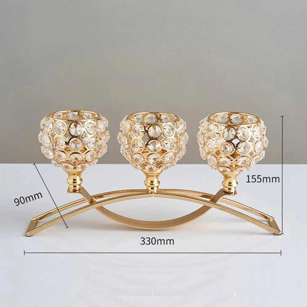 Metal Candle Holders Candlestick Crystal  