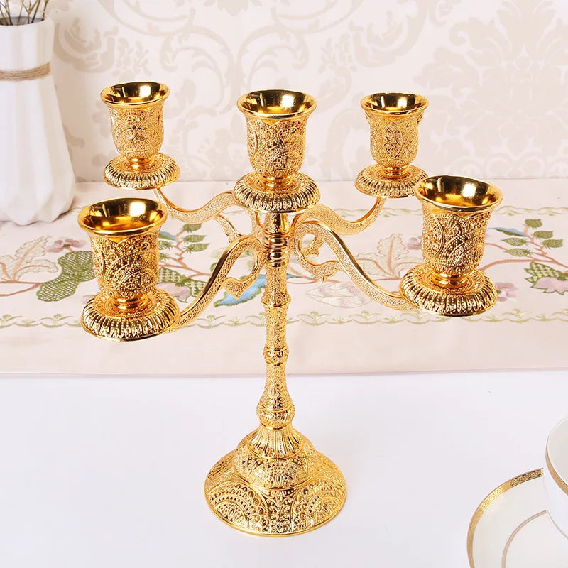 Metal Candle Holders Hollow Design Candlestick  