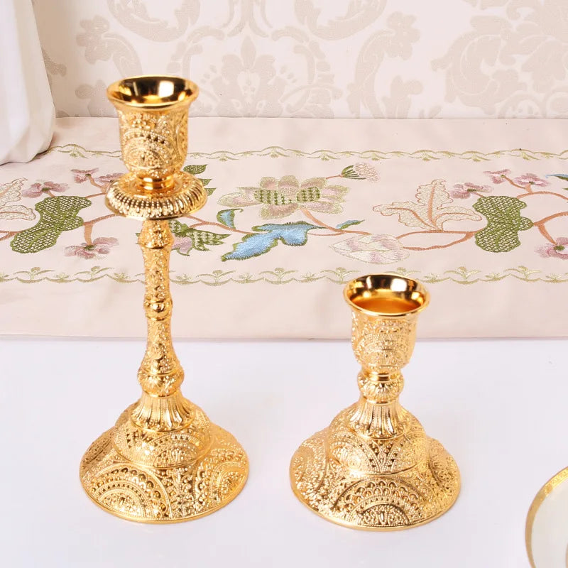 Metal Candle Holders Hollow Design Candlestick  