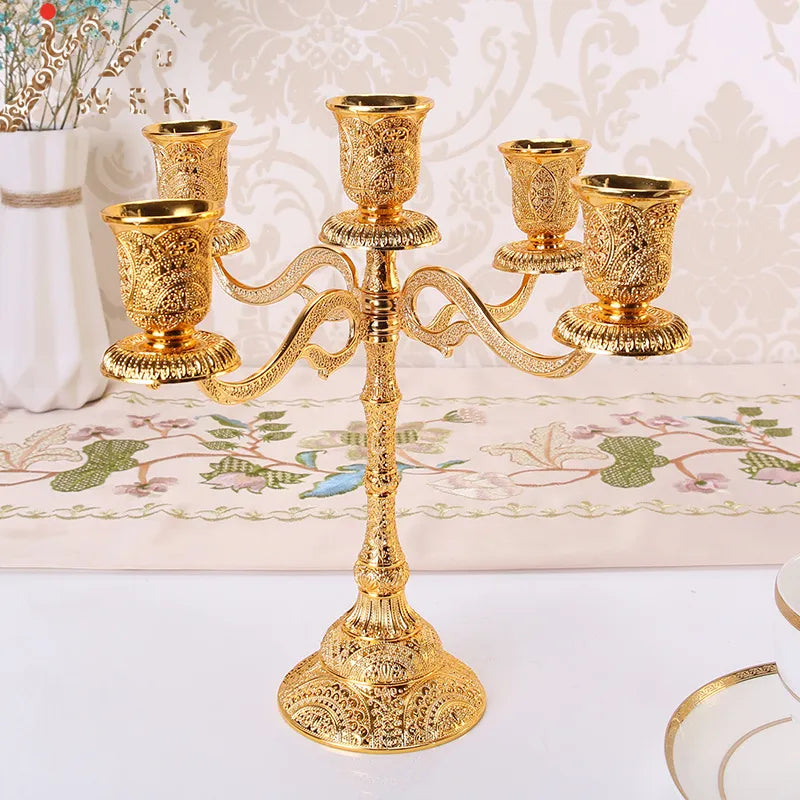 Metal Candle Holders Hollow Design Candlestick  