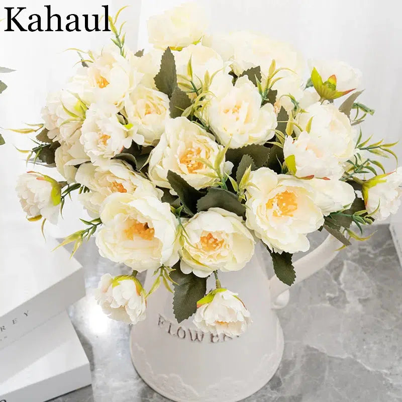 NEW Beautiful Peony Artificial Flowers White Bouquet  