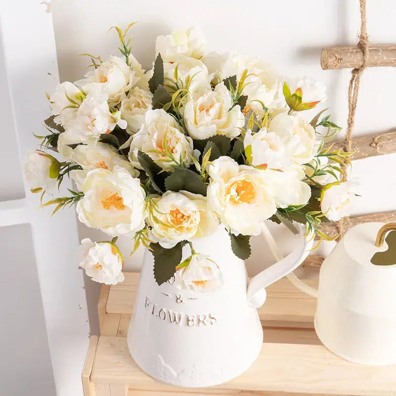 NEW Beautiful Peony Artificial Flowers White Bouquet  