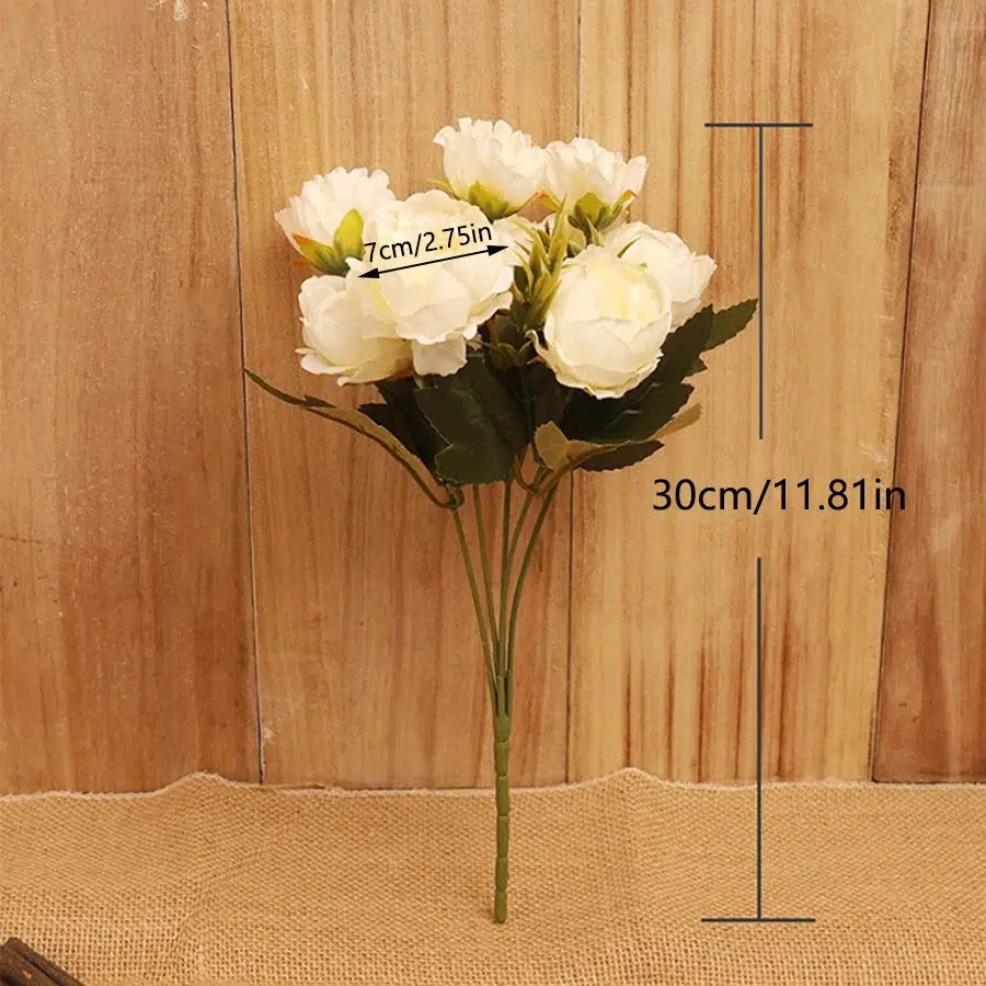 NEW Beautiful Peony Artificial Flowers White Bouquet  