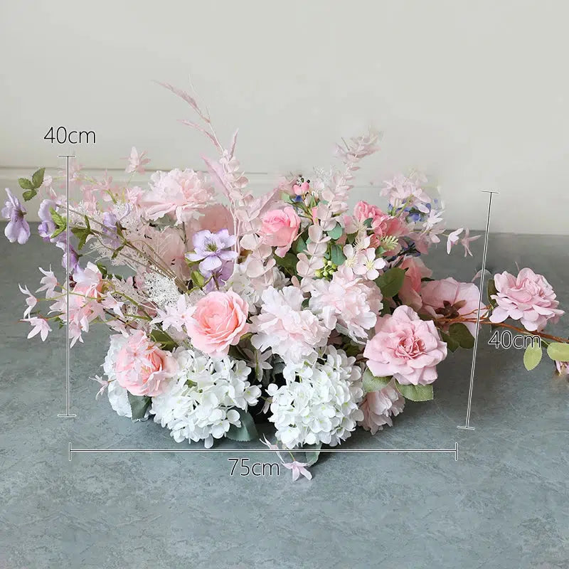 Pink Floral Arrangement Add Moon Shape Arch Stand Wedding Backdrop  