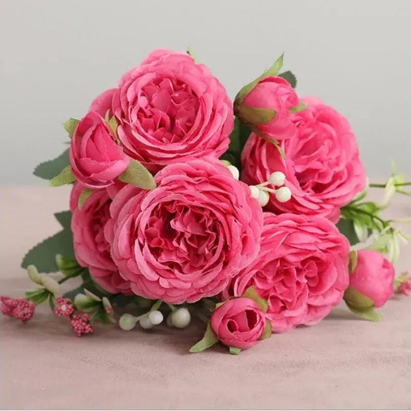 Pink Rose Silk Peony Artificial Flowers  